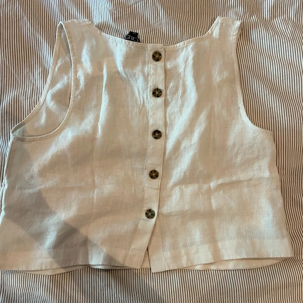 NWT Jcrew square neck button bank tank small - Picture 7 of 9